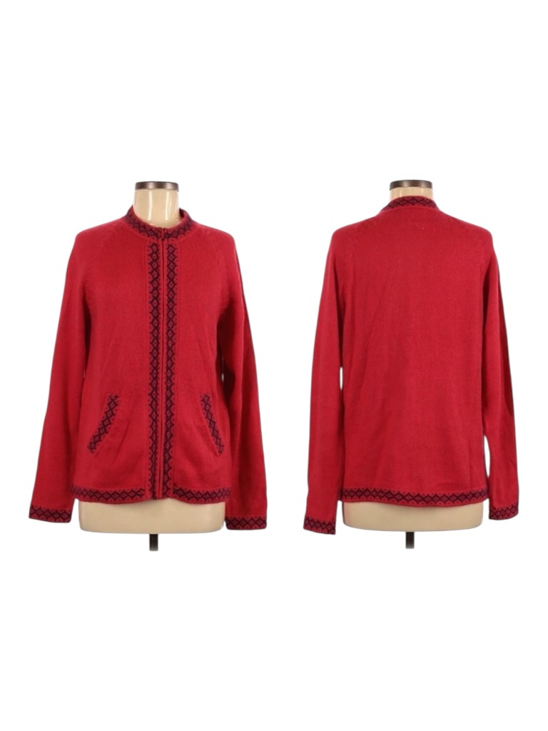 Alpaca Connection 100% Alpaca Knit Zip Front Cardigan Sweater M